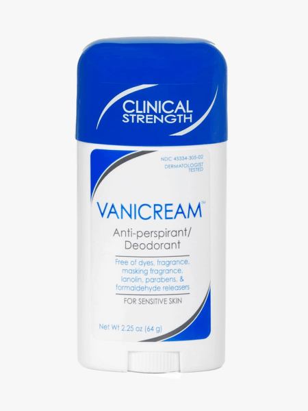 Vanicream Antiperspirant/Deodorant in branded component on a light gray background