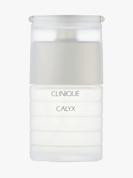 Clinique Calyx Eau de Parfum in branded component on a light gray background