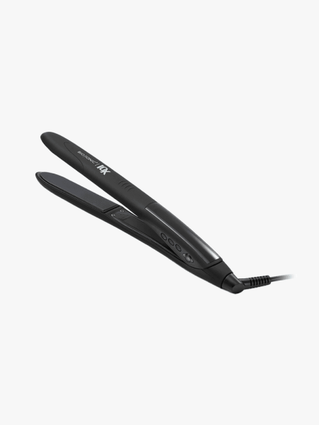 Bio Ionic 10X Styling Iron in branded component on a light gray background