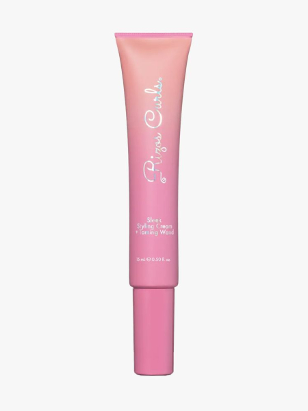 Rizos Curls Sleek Styling Cream + Taming Wand in branded tube component on a light gray background