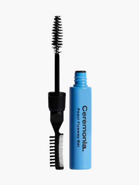 Ceremonia Pequi Flyaway Hair Styling Gel with Mascara in branded component on a light gray background