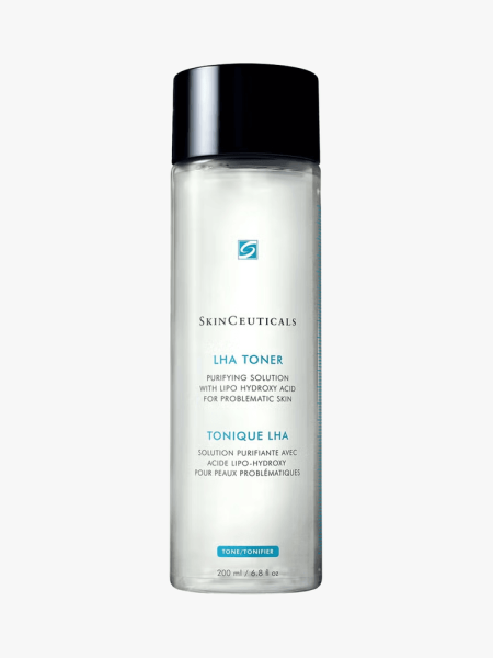 SkinCeuticals LHA Toner in branded component on a light gray background