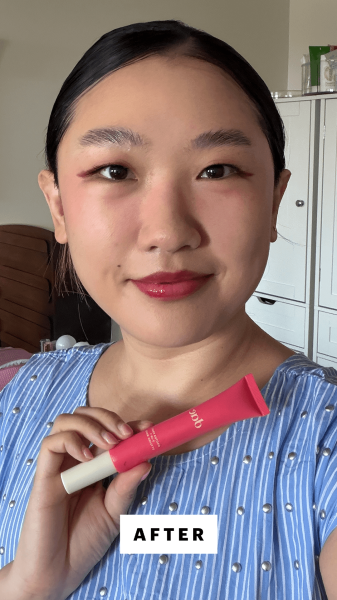 Han after applying the Dae Cactus Fruit 3in1 Styling Cream with Taming Wand