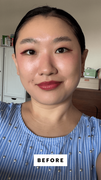 Han before applying the Dae Cactus Fruit 3in1 Styling Cream with Taming Wand